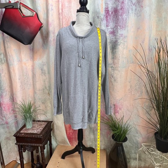 📌Philosophy Plus Size Cotton Blend Sweater w/ Kangaroo Pockets & Drawstring - Picture 6 of 14